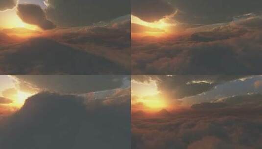 日落时分美丽的云中之旅高清在线视频素材下载