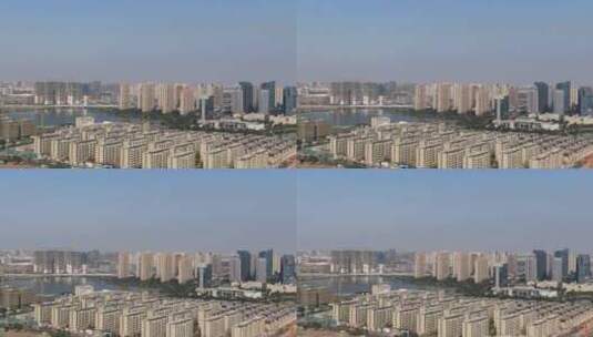 航拍浙江绍兴城市建设高清在线视频素材下载