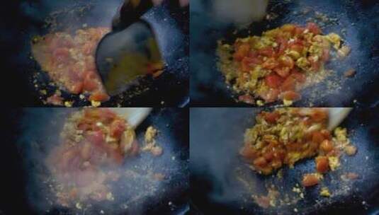 西红柿炒蛋烹饪4k视频高清在线视频素材下载