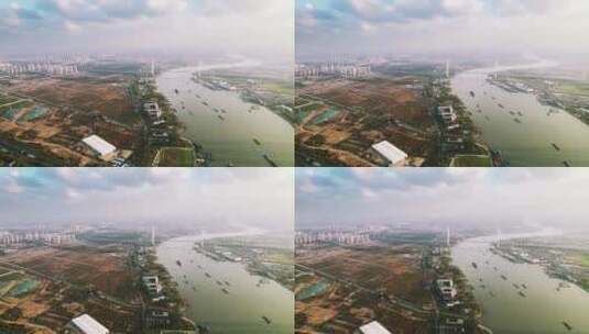 上海徐浦大桥黄浦江高清在线视频素材下载