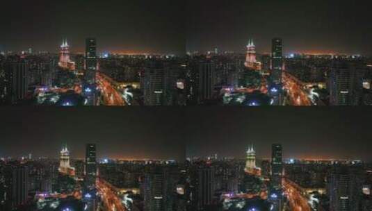 环球港夜景航拍高清在线视频素材下载