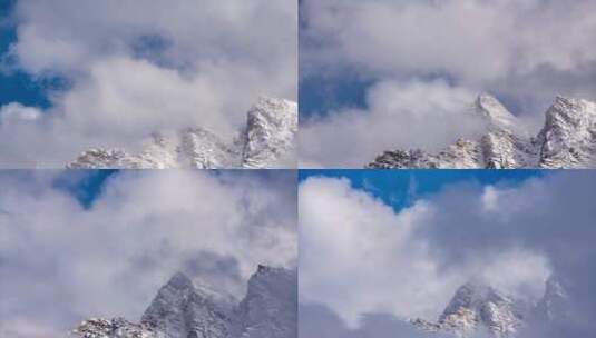 四川毕棚沟冬季雪山雪景高清在线视频素材下载