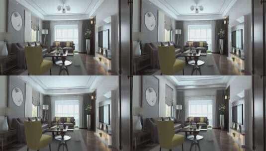 三维地产欧式客厅  户型 三维客厅高清在线视频素材下载