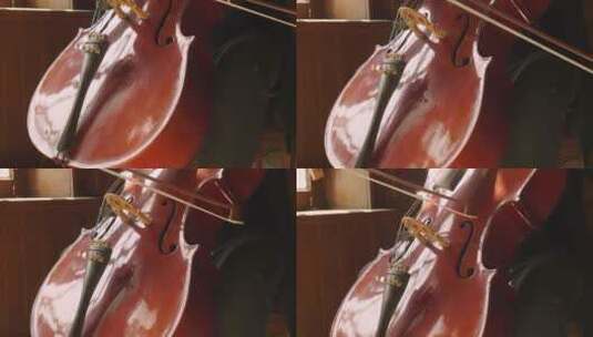 一名演奏大提琴的男子高清在线视频素材下载