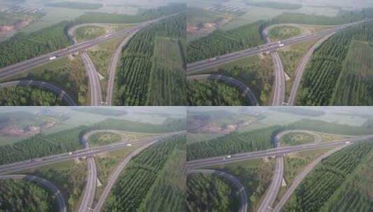 航拍高阳县高速公路高清在线视频素材下载
