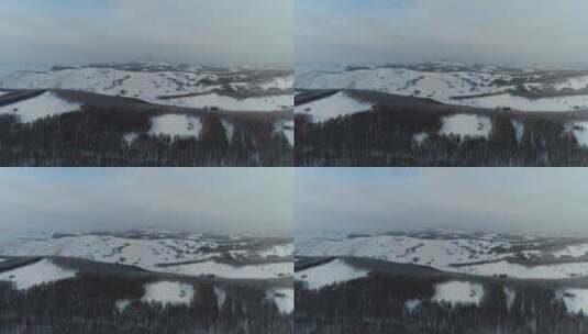 航拍大兴安岭冬季林海雪原风光高清在线视频素材下载