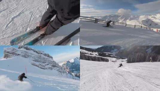 滑雪运动高清在线视频素材下载