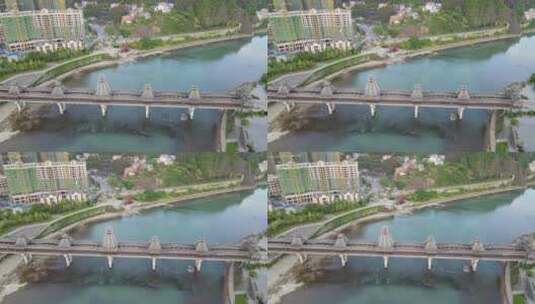 航拍湖南晃州风雨桥高清在线视频素材下载