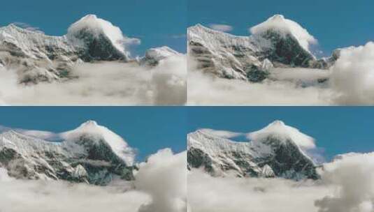 南迦巴瓦峰的帽子云高清在线视频素材下载