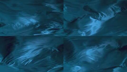蓝色系丝绸织物飘动 (4)高清在线视频素材下载