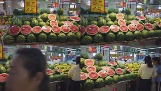 菜市场、农贸市场买菜买水果高清在线视频素材下载