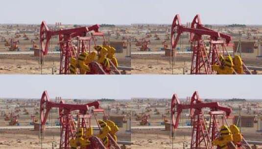 新疆克拉玛依百里油田磕头机高清在线视频素材下载