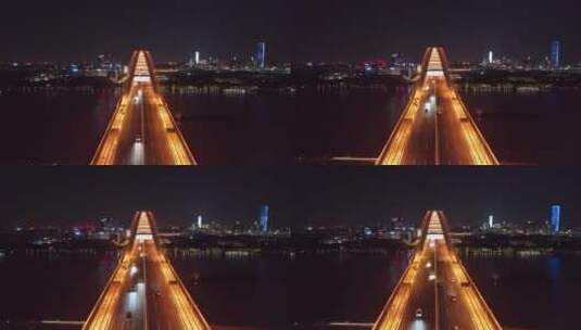 卢浦大桥正飞高清在线视频素材下载