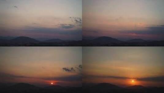 山上日出阳光云朵延时山峰风景早上太阳升起高清在线视频素材下载