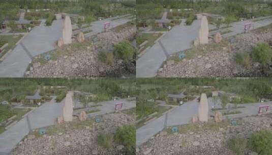 张家港地标建筑公园张家港湾4K航拍DLOG高清在线视频素材下载