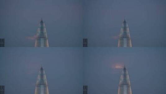 深圳湾华润大厦顶月亮延时高清在线视频素材下载
