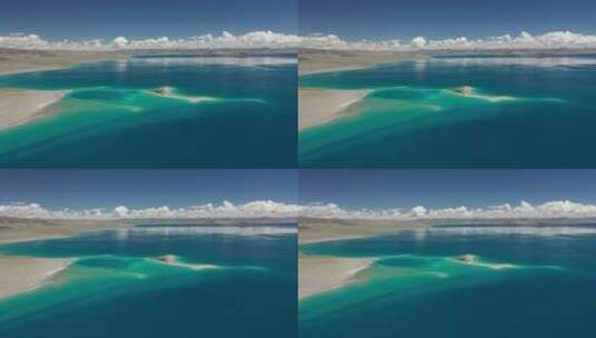 西藏扎日南木措错高原湖泊自然风光航拍高清在线视频素材下载