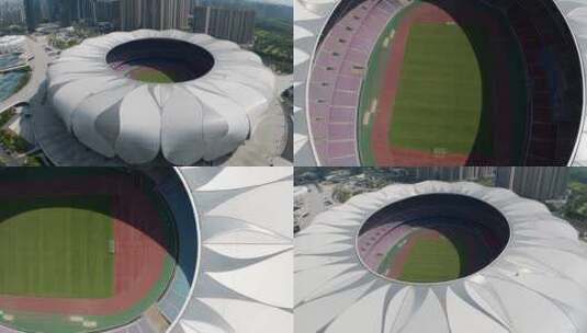 杭州奥体中心足球场高清在线视频素材下载