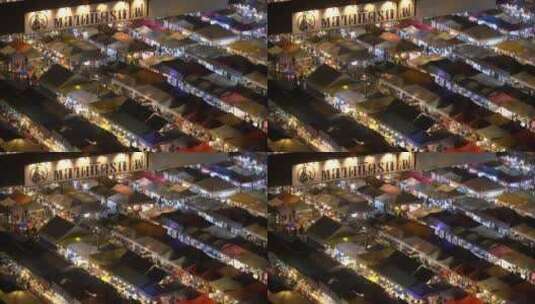 夜间的火车市场景观高清在线视频素材下载