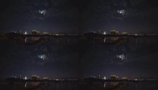 山东威海小石岛港湾看木星合月高清在线视频素材下载