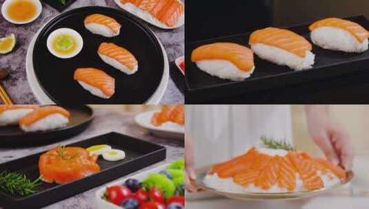 三文鱼寿司高清在线视频素材下载