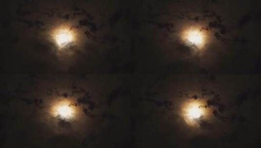 月亮乌云遮月云层飘动恐怖阴森夜晚月亮十五高清在线视频素材下载