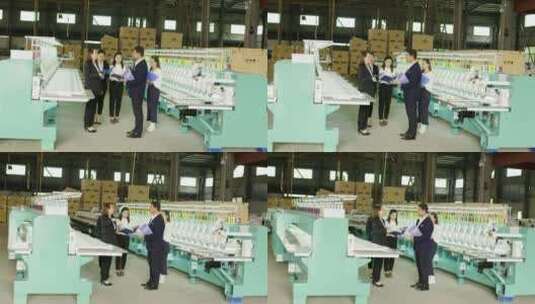 工厂织布机机械化技术顾问高科技生产高清在线视频素材下载