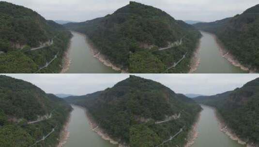 重庆北碚温塘峡风景区自然景观航拍高清在线视频素材下载