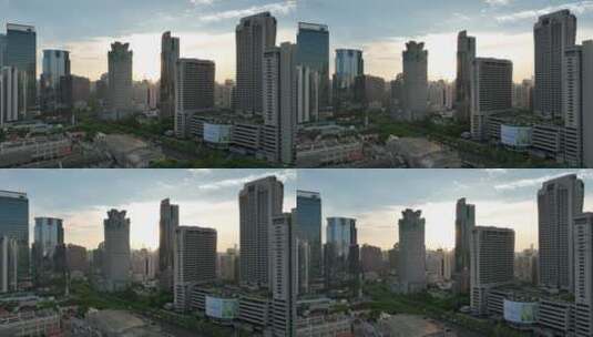 上海静安区繁华商业区与高架路高清在线视频素材下载