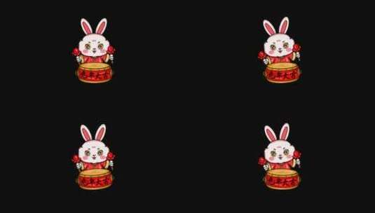 4K兔子新年(带通道）高清在线视频素材下载