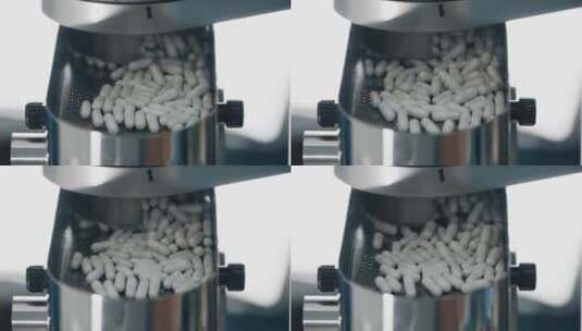 药丸生产线药品药物药片加工生产制造流水线高清在线视频素材下载