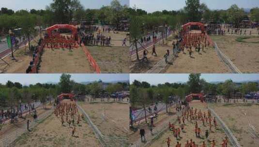 斯巴达勇士少年儿童户外体育运动比赛高清在线视频素材下载
