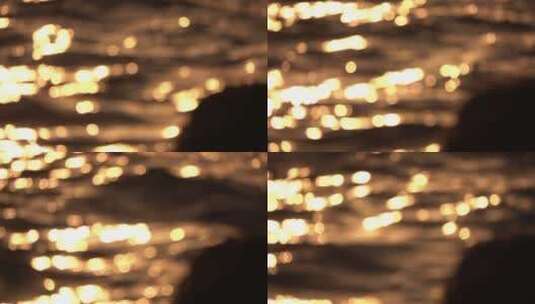 夕阳大海剪影虚化光斑1高清在线视频素材下载