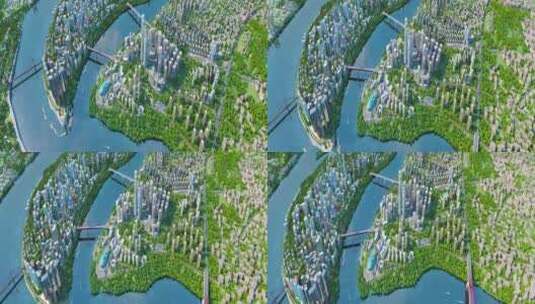 三维鸟瞰城市规划漫游13高清在线视频素材下载