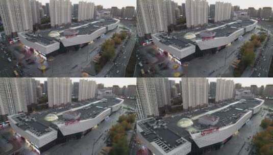 哈尔滨西城红场万达商圈航拍高清在线视频素材下载
