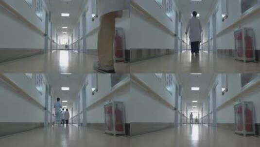 医生带医护人员照看病人查房高清在线视频素材下载