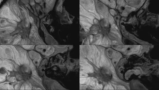 黑白油墨向两边晕开高清在线视频素材下载