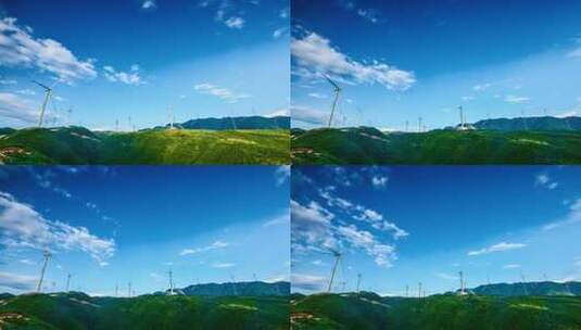 4K 山顶风力发电延时摄影高清在线视频素材下载