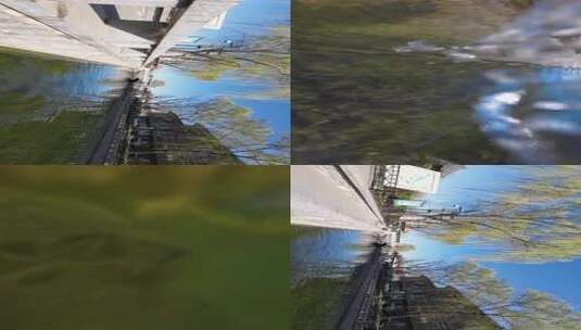 柳树湖面上下运镜4k高清在线视频素材下载