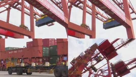 6284 集装箱 装卸货物 海港高清在线视频素材下载