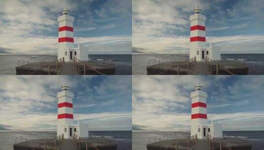 海岸上的老灯塔高清在线视频素材下载
