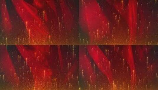 红绸子背景金色粒子雨高清在线视频素材下载