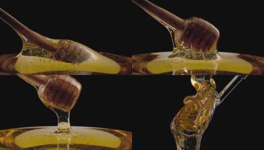 蜂蜜质感拍摄 蜂蜜 麦芽糖高清在线视频素材下载