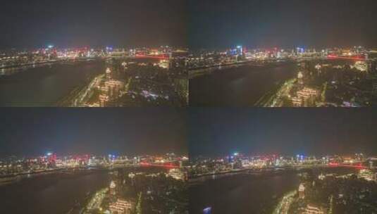 江西南昌城市夜景灯光航拍移动延时高清在线视频素材下载