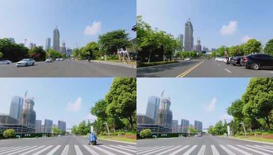 白天杭州市观澜路车头行车空镜1高清在线视频素材下载