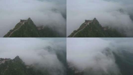 航拍北京怀柔箭扣长城的云海高清在线视频素材下载