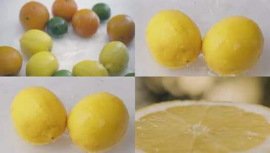 柠檬入水-水果-切水果-果汁-饮料-柠檬高清在线视频素材下载