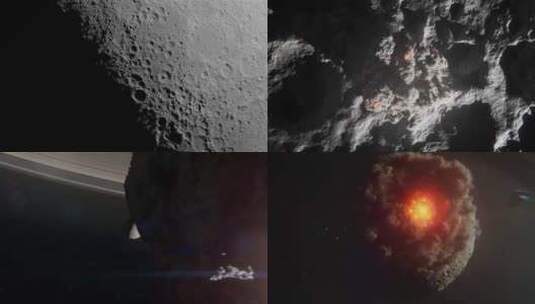 月球陨石撞击行星宇宙太阳系地球 (2)高清在线视频素材下载