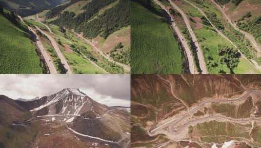 4k新疆独库公路航拍高清在线视频素材下载