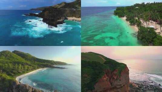 三亚旅游风景海南海岸线海浪海滩高清在线视频素材下载